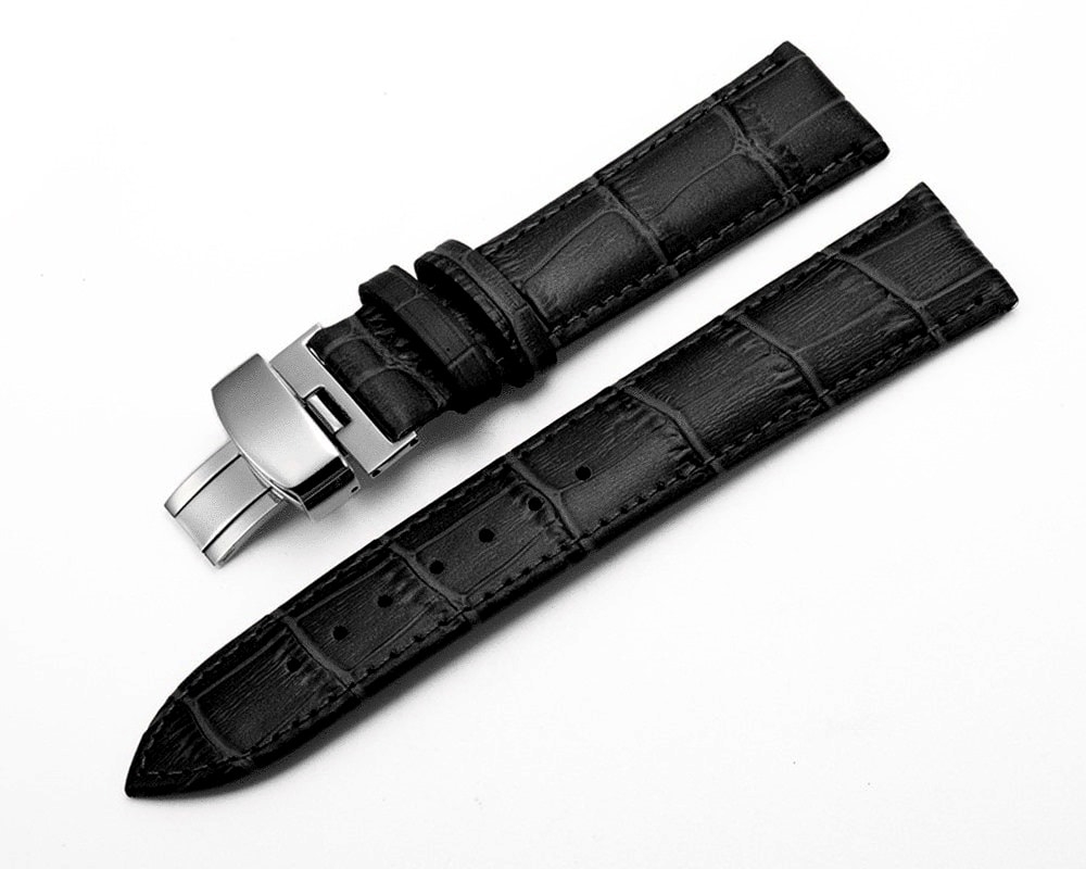 Bracelet Cuir Boucle Papillon Déployante