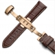 Bracelet montre Papillon 100% cuir Véritable 18mm marron foncé Stitch