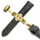 Bracelet montre Papillon 100% cuir Véritable 18mm noir Stitch