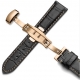 Bracelet montre Papillon 100% cuir Véritable 22mm noir Stitch