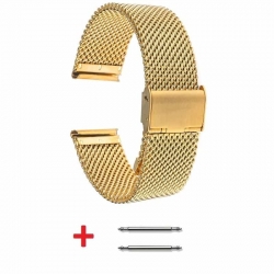 Slim Mesh 18mm Stainless Steel Bracelet adjustable Gold Plated