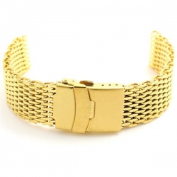 Shark Mesh Stainlees steel 18mm gold plated