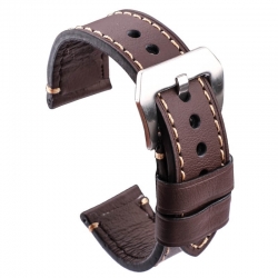 Bracelet montre 100% cuir Véritable Stany 20mm 22mm 24mm 26mm Marron Foncé