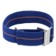 Elastic nylon watch Strap with clip blue and orange