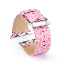 Apple Watch Leather Strap 100% Genuine 42mm Croc Pink