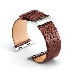 Apple Watch Leather Strap 100% Genuine 42mm Croc Brown