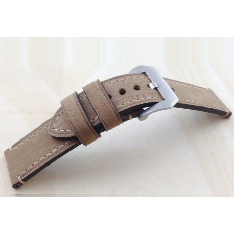 Bracelet montre 100% cuir Véritable Stany 20mm Marron