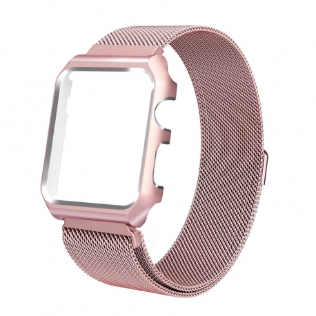 Milanesa Mesh Apple Watch 42mm Caja Protectora Oro Rosa