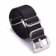 Bracelet montre Vintax 100% cuir Véritable Style Nato 22mm Noir