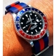 Bracelet montre Nylon Nek Nato Bleue Blanc Rouge