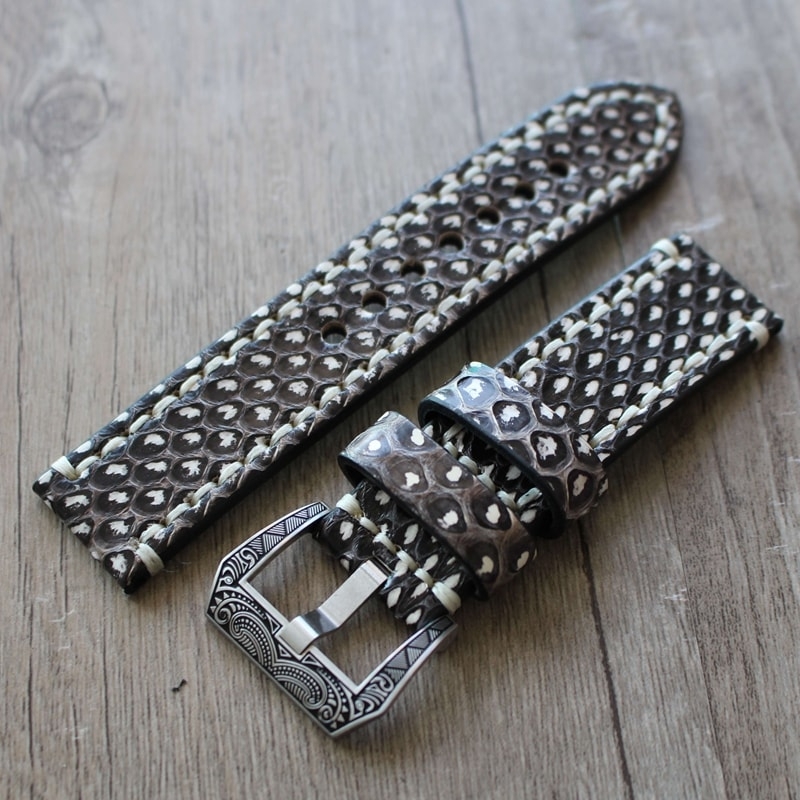 Bracelet montre 100% cuir Véritable Python 20mm 22mm 24mm 26mm.