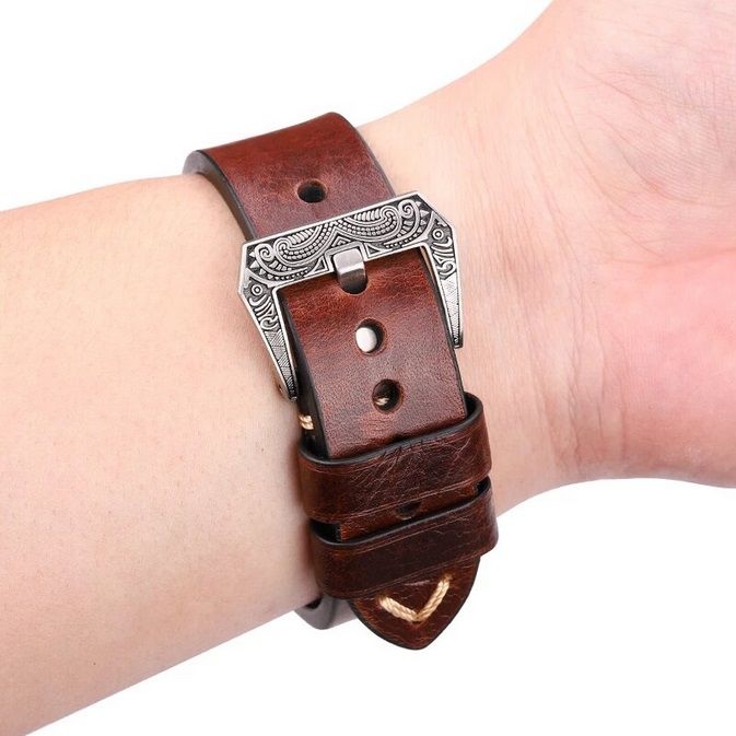 Avinci Genuine Leather watch strap wristshot
