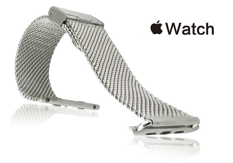 Milanaise Apple Watch Acier Inox 42mm Argent.