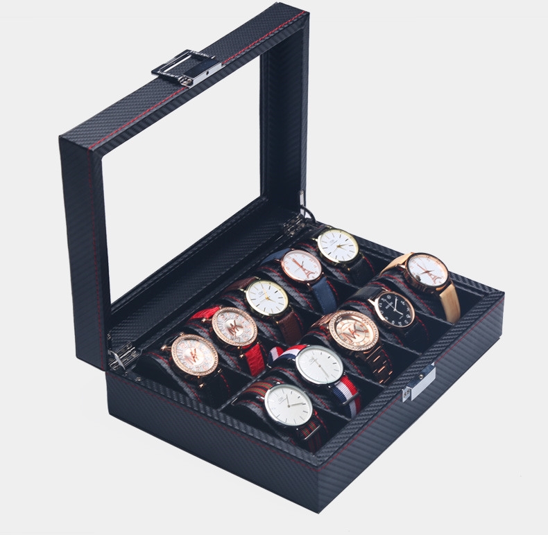 High Quality Watch Box 12 Slots Carbon Fiber Zweiler.