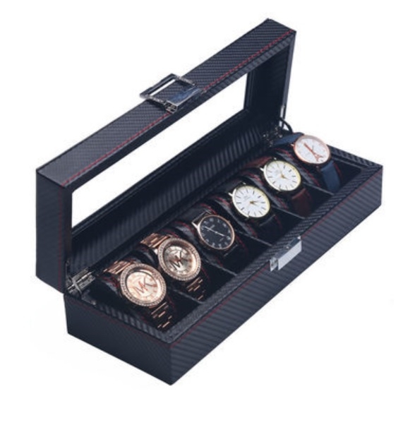 High Quality Watch Box 6 Slots Carbon Fiber Zweiler.